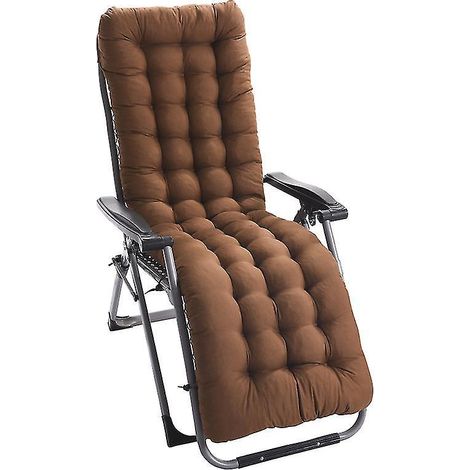 Ersatzkissen für Gartenliegestühle, Sitzmatte für Liegestühle, 125 x 48 x 8 cm, braun