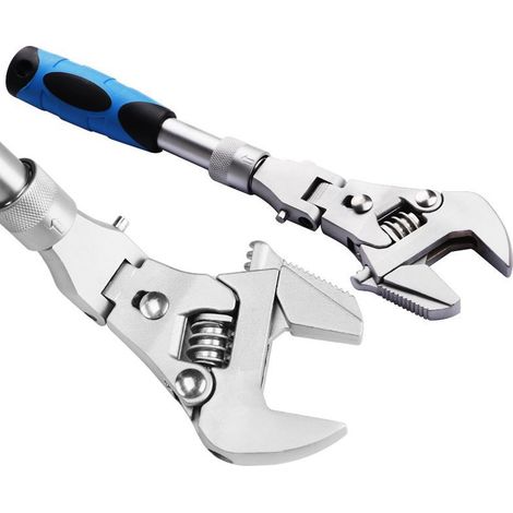 Clé à cliquet réglable avec tête flexible, 25,4 cm, cliquet multifonctionnel réglable pouvant pivoter et se plier à 180 degrés (1/5)
