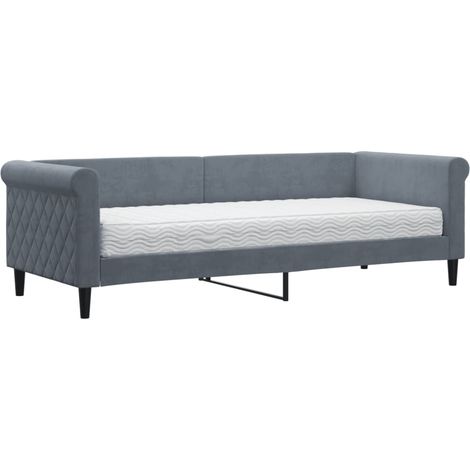 Maison Exclusive - Divano Letto con Materasso Grigio Scuro 80x200 cm in Velluto (1/5)