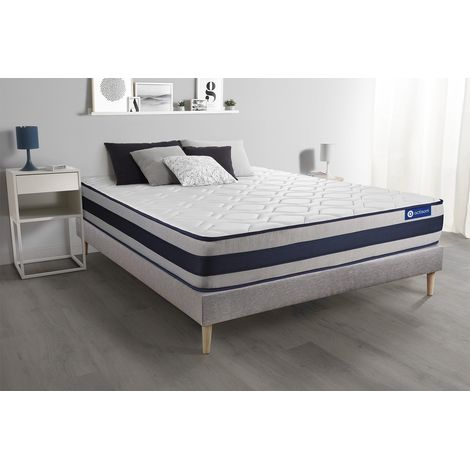 Ensemble matelas Latex et Mémoire de forme ACTILATEX ERGO 180x200 cm Maxi épaisseur 5zones de confort + sommier KIT gris (1/5)