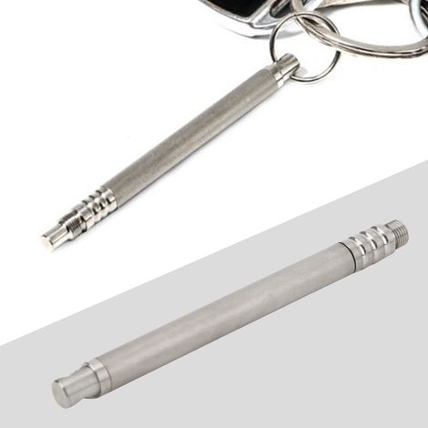 Porte-cure-dents en titane portable, anti-corrosion et durable (finition argentée) (1/4)