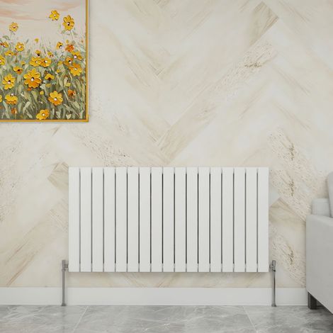 SKY Bathroom 600x1156mm Double White Horizontal Flat Panel Radiator Designer Central Heating Radiator