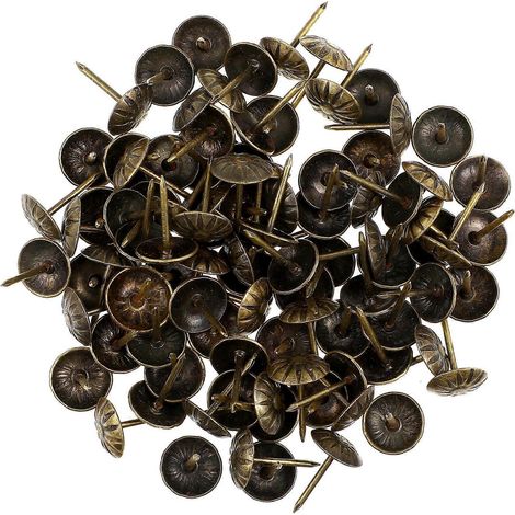 100 punaises de tapissier, clous de meubles, épingles décoratives pour canapé ancien, punaises artisanales-1.1x1.1x1.6cm