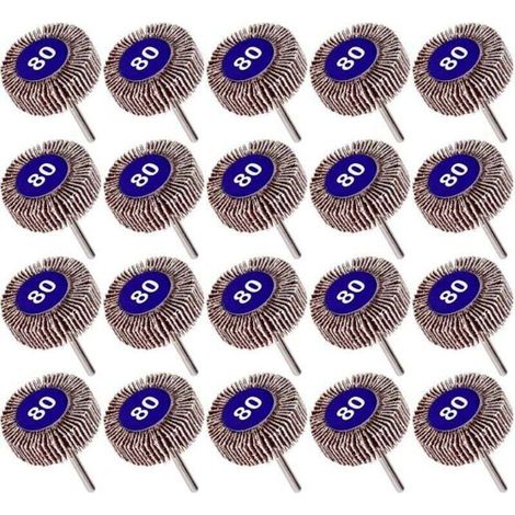 Discos abrasivos de tela de grano 80 - Paquete de 20 unidades - 32 mm - Adecuados para herramientas rotativas - pulido - lijado - abrasión (1/4)