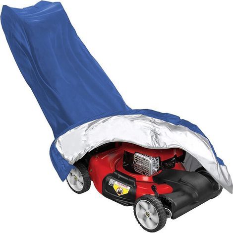 Housse de Tondeuse à Gazon imperméable à l'eau et à la poussière en Polyester 210D avec Cordon de Serrage et Sac de Rangement (125 x 76 x 44 inches )bleu (1/5)