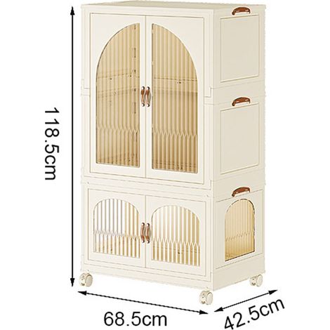 Keine Montage erforderlich. Faltbarer Kleiderschrank aus Kunststoff, robust für den Gebrauch zu Hause und im Kinderzimmer, modernes und minimalistisches Aufbewahrungsmöbel fürs Schlafzimmer, kompakte (1/5)