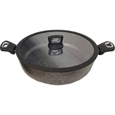 Tegame 2 manici pietra lavica induction Ø 28 cm con rivestimento antiaderente