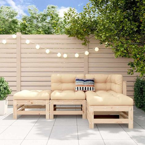 vidaXL Juego de muebles de jardín 4 piezas madera maciza de pino (1/5)