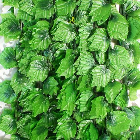 Guirlande Murale en Rotin Synthétique - Feuilles Artificielles de Vigne - Décoration Intérieure Extérieure - Lot de 12 Pièces (1/5)