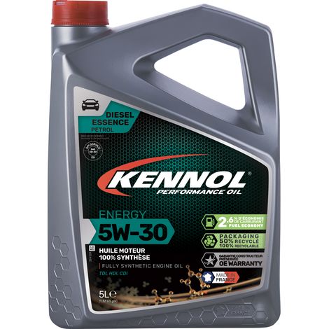 KENNOL Huile moteur 100% synthèse ENERGY 5W30, bidon 5 litres