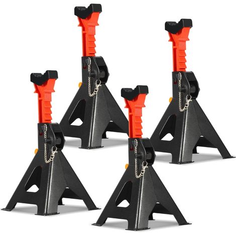 Lot de 4 Crics et Chandelles Voitures- Capacité de Charge 3T - Support de Voiture avec sécurité - Support réglable en Hauteur de 285 à 430 mm - pour Voiture, Caravane, Camping-Car (1/5)