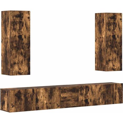 Maison Exclusive - 5-tlg. TV-Schrank-Set Räuchereiche Holzwerksto (1/5)