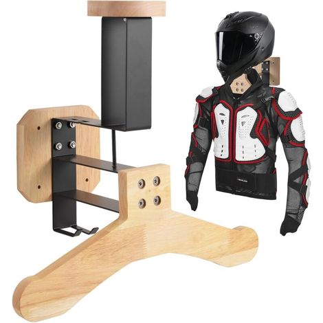 Support Casque Moto, Porte Casque Moto Mural pour Accrocher Le Casque et la Veste de Moto au Mur, Support Mural pour Gilet Tactique (1/5)