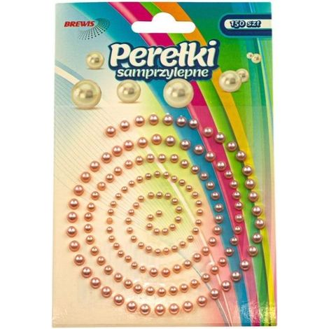 Perle rosa autoadesive, 150 pezzi