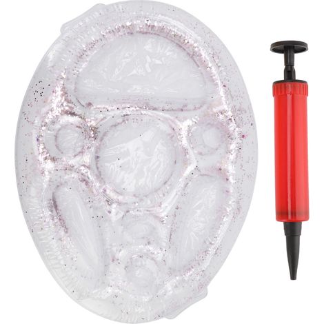 Schwimmender Getränkehalter aus PVC, aufblasbares Pooltablett für Handy, Obst und Getränke, transparentes Eisbett für Partys. (1/5)