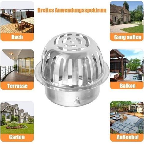 Crapaudine Pour Gouttière - Grille Anti-Feuilles En Acier Inoxydable - Pour Tuyau De Descente 100 Mm - 1 Pièce (1/5)