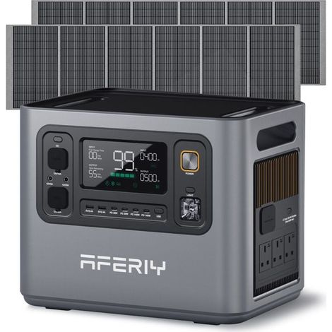 Estación eléctrica portátil - AFERIY - P300 - 3000W - 2048Wh - 2×400W solar, ampliable a 10,24kWh (1/5)