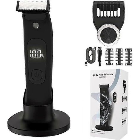 Tondeuse à barbe électrique pour homme - Étanche, multifonctionnelle pour la coupe et la finition des contours, avec sabot réglable (1/5)