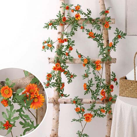 Guirlande Artificielle De Marguerites - 175 Cm - Pour Décoration Murale Intérieure - Plastique - 1 Pièce (1/5)