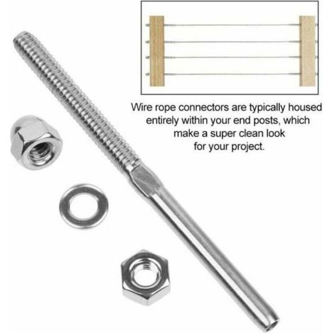 Raccord de câble en acier inoxydable - - Acier inoxydable T316 - Longueur totale 10.5 cm - Lot de 10 pièces (1/4)