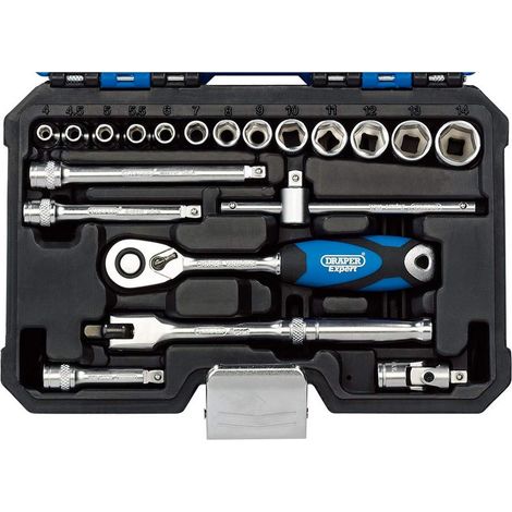Draper B20 M/SG bussole set, blu, 1/10,2 cm, set di 20 pezzi