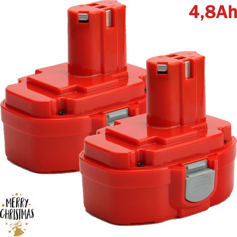 Pdstation – Pack de 2 batteries Ni-MH 4,8 Ah 18V – Compatible avec Makita PA18, 1822, 1823, 1834, 1835 – Longue durée de vie sans effet mémoire - 194105-7 (1/5)