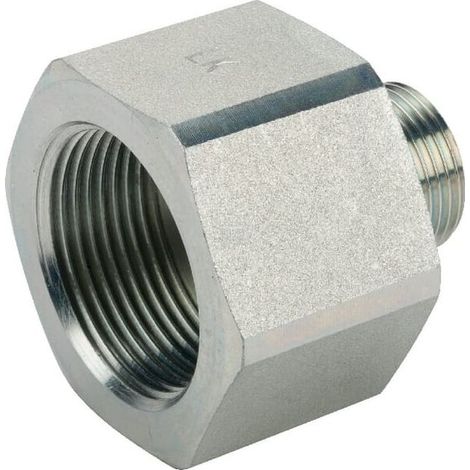 Adaptateur - Acier Zingué - Raccord Femelle BSP 1-1/4 Pouces vers Mâle BSP 3/4 Pouces - Droit - 60,2 mm - 1 Pièce (1/2)