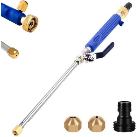 Jetflux Nettoyeur haute pression,Jetsono Bâton de nettoyeur pression 2 en 1,Bâton De Lavage Haute Pression À Double Buse,Pulvérisateur Jardin, buse pour tuyau d'arrosage (Bleu) Bleu -