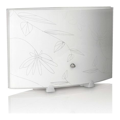 Clovis Clovis - Lampada da tavolo grigia con decorazione floreale in vetro