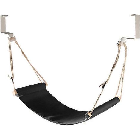 Repose-pieds hamac sous bureau pour bureau à domicile-65X17CM-Black (1/4)