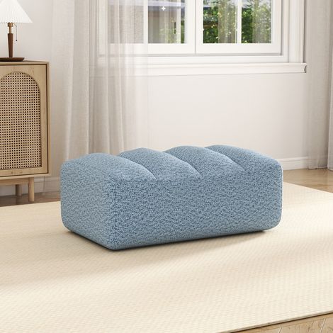 Sofá Modular Sin Estructura, Asiento Ergonómico con Ottoman, Fleece Granulado Azul, 25 x 25 x 83 cm (1/5)