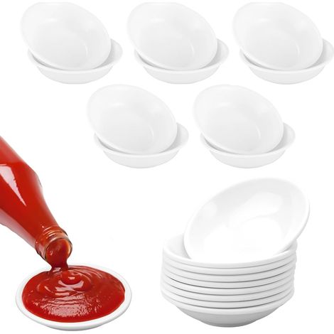 20 Bols à Sauce, Plastique Alimentaire, 8.8cm, Design Empilable, Pour Tapas Et Condiments, Usage Domestique (1/5)