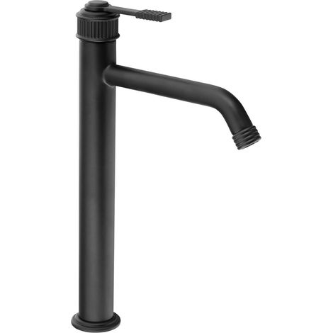 Mitigeur lavabo VERSI, haut, bec allongé, noir mat (1/4)