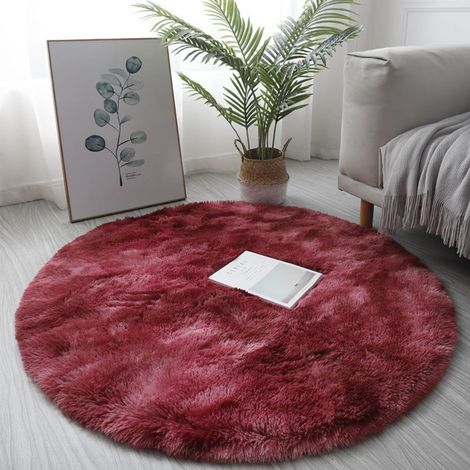Tapis Rond - Fourrure Synthétique Moelleux - Anti-dérapant - Pour Salon Chambre Enfants - 40 cm ou 60 cm (1/5)