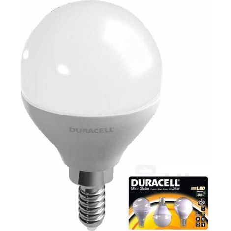 Lámpara LED Esfera E14 W 3,8 2700°K pz.3 Duracell