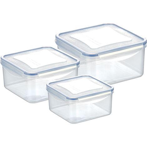 Set 3 Contenitori Quadrati Trasparenti