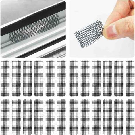 Réparation de Fenêtre - FOLAYA - 20Pcs - Adhésif en Fibre de Verre - 1,5 x 6 cm - Gris (1/4)