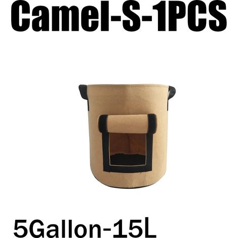 (Camel-S-1PC) 3 Styles Sacs de culture en feutre, tissu non tissé, pour pots de pommes de terre, serres et autres légumes, outils de culture verticale hydratants (1/4)