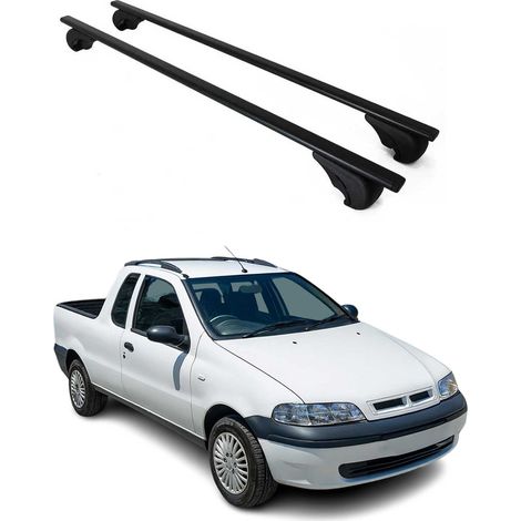OMAC Barres de toit pour Fiat Strada 2004-2026 – TÜV / DIN 75302:2019 – Antivol inclus – Charge max 75 kg – 2 barres Noir (1/4)