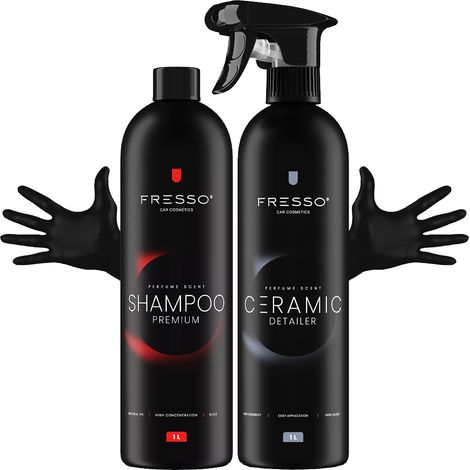 Champú para coches Fresso + Limpiador rápido cerámico con efecto hidrofóbico (1/5)