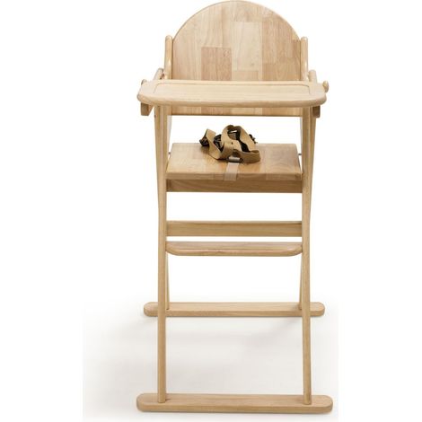 Safetots Chaise Haute Deluxe En Bois Pliable, Pré-assemblée, Pour Bébés Et Tout-petits, Couleur Bois Naturel (1/5)