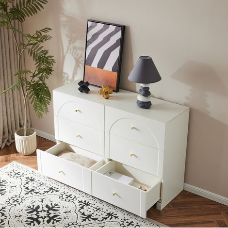 Kommode Schubladen aufbewahrung 120 cm Weiß OKMYHOME (1/5)