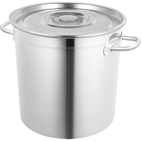 Marmite, Acier Inoxydable, Grande Capacité, Gris Clair (1/2)
