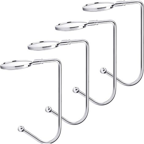[NIEMALS VERWENDET] 4-teiliger Weihnachtsgarderobenständer, sicherer Weihnachtskleiderbügel, Strumpfclips für die Weihnachtsdekoration, silberfarben