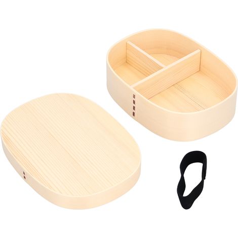 Boîte-repas Bento Bois 1200ml pour Enfants, Bureau, Camping et Pique-nique - Récipient Repas Pratique (1/5)