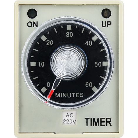 Zeitverzögerungsrelais, AH3 3 Elektronisches Zeitverzögerungsrelais Einstellbares Auslösezeitverzögerungsrelais 8 Pins 60 Min. Zeitverzögerungsrelais, Zeitverzögerungsschalter (220 V)