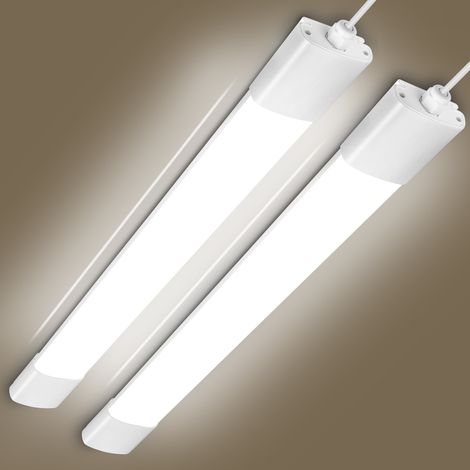Oraymin Lot de 2 Réglette LED 120cm IP65 Étanche - Plafonnier 36W 4000LM pour Garage, Atelier et Cave - Tube LED Haute Luminosité 4000K Blanc Neutre - Luminaire Salle de Bain et Extérieur - Installati (1/5)