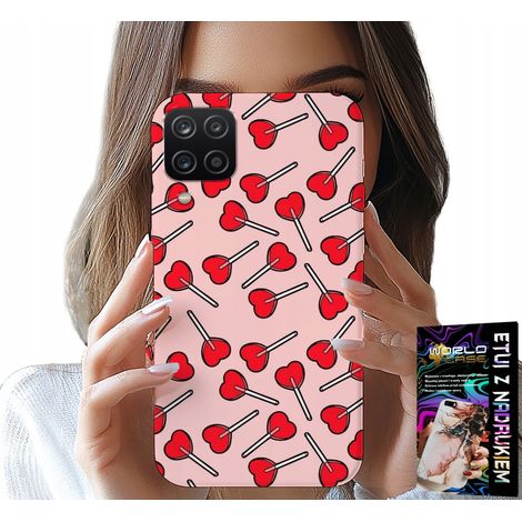 Custodia per Samsung Galaxy A22 5G - motivo a lecca-lecca femminile e alla moda con cuoricini (1/5)