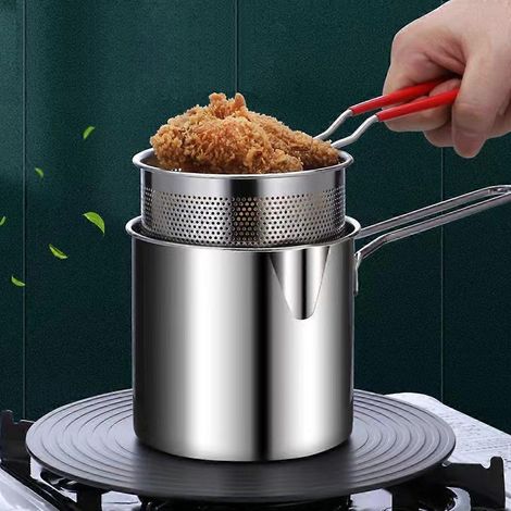 Friteuse profonde en acier inoxydable avec poignée solide et orifice de dérivation de type Olecronon (1/4)