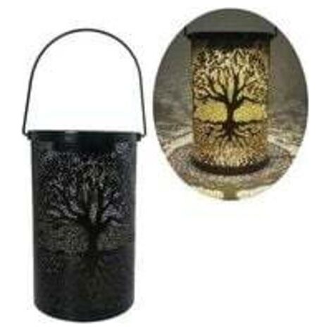 Wrought Iron Hanging LED Solar Lantern - Retro Decorative Outdoor Lighting for Garden, Terrace (1/3)